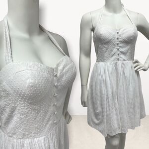 Betsey Johnson White Tie Around Neck Dress
